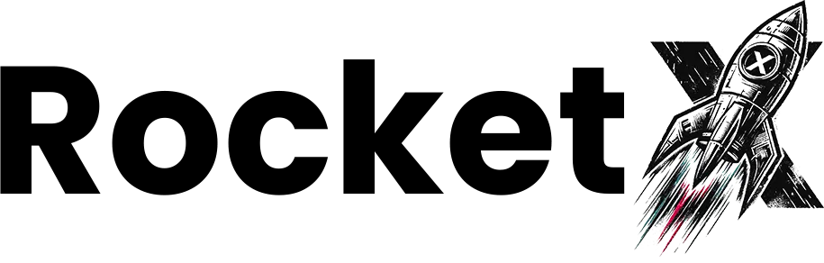 logo rocket X nero